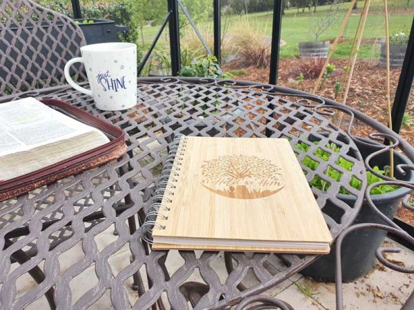 Engraved Bamboo ‘Be Held By Him’ Notebook